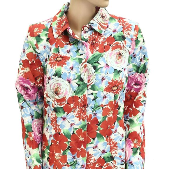 Frances Valentine Rose Garden Balmacaan Coat Jacket Printed Long Sleeve S 279915 - Picture 3 of 11